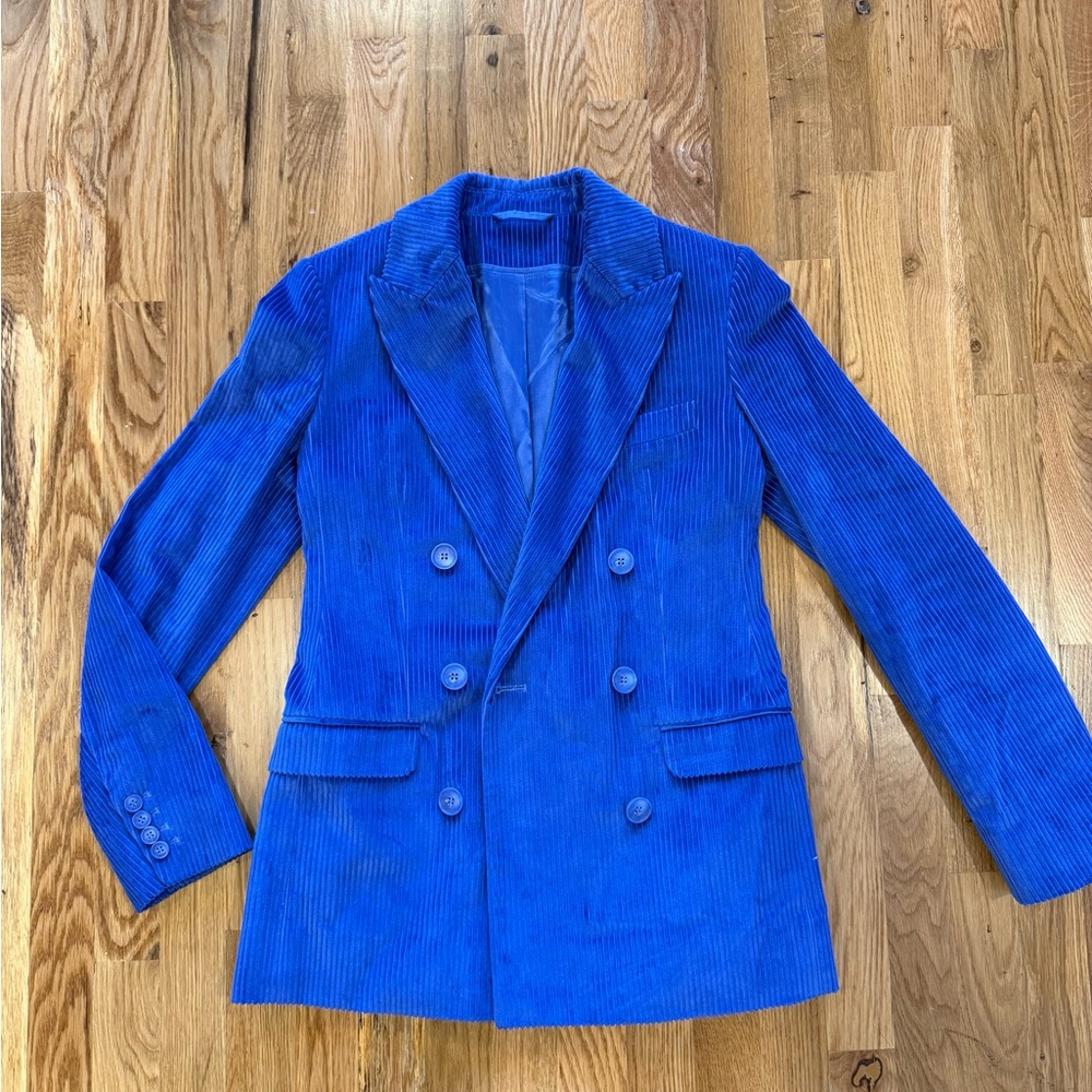 COS Electric Blue Ribbed Corduroy Blazer – Size US 4